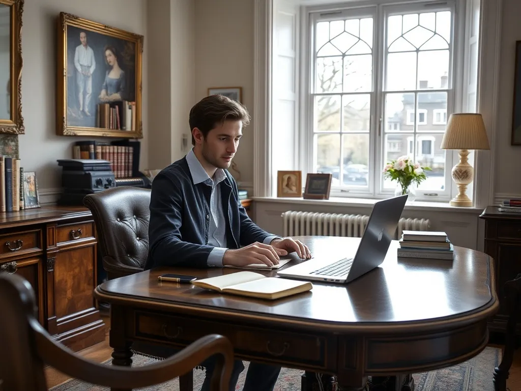 Vintage typewriter and papers
